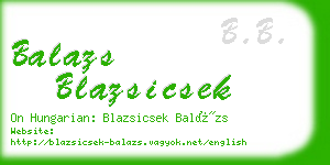 balazs blazsicsek business card